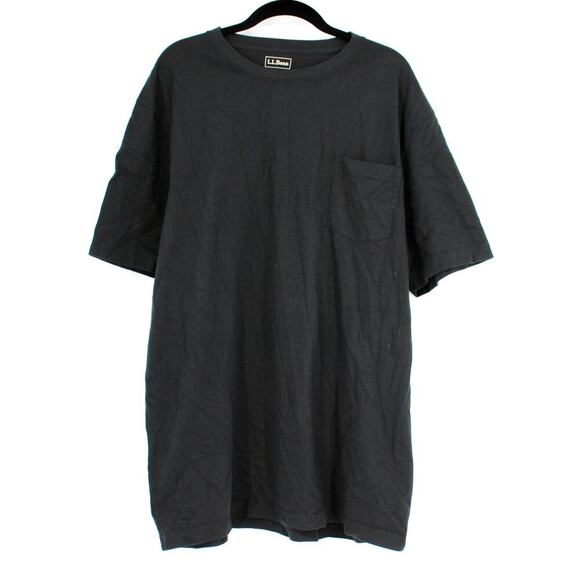 L.L.Bean Unshrinkable Pocket Tee Mens Size XL Tall in Black NEW - Picture 1 of 5